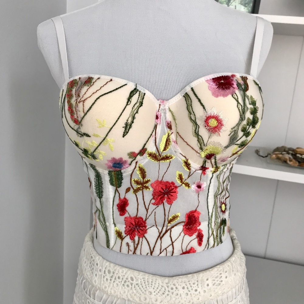 NWOT Floral Bustier - Picture 2 of 7